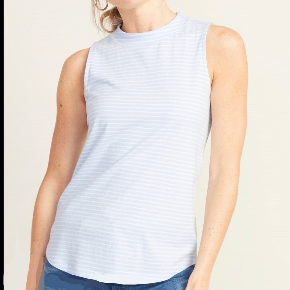 Old Navy Striped Mock Neck Top